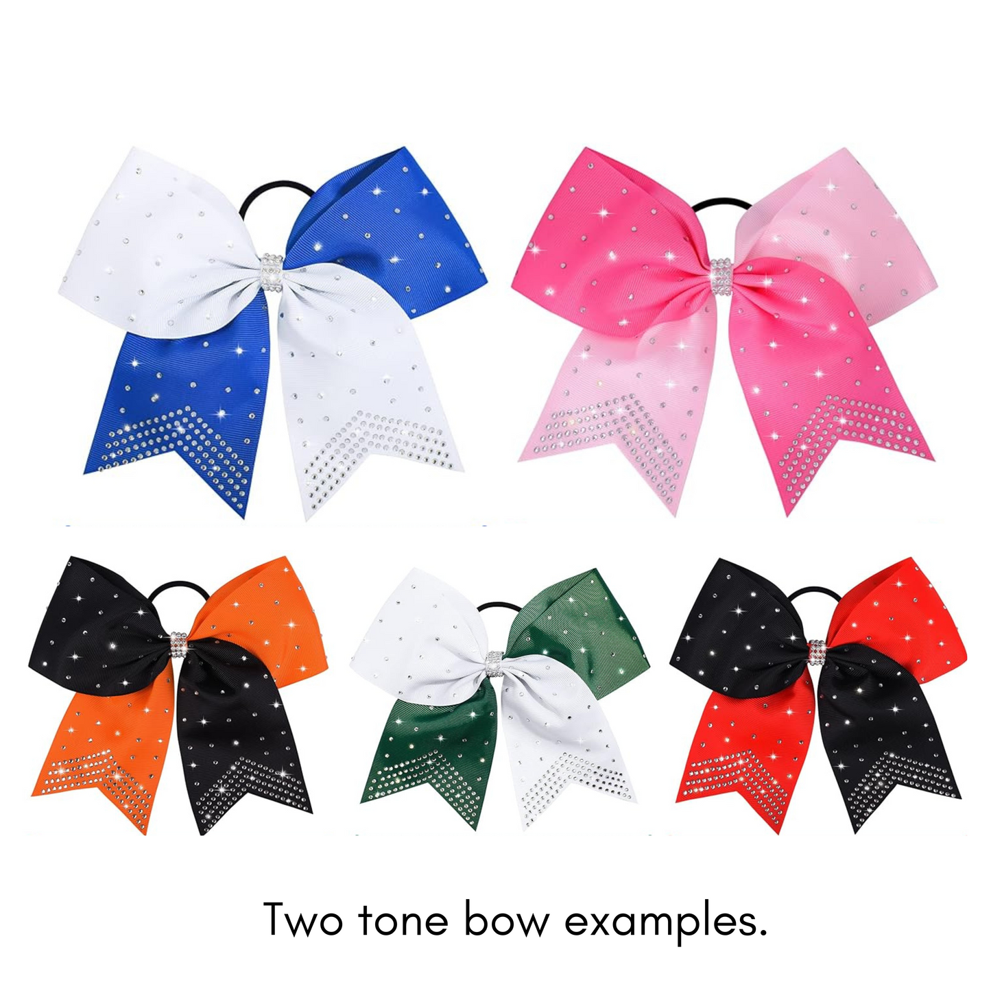 2 Tone Rhinestone Cheer Bow