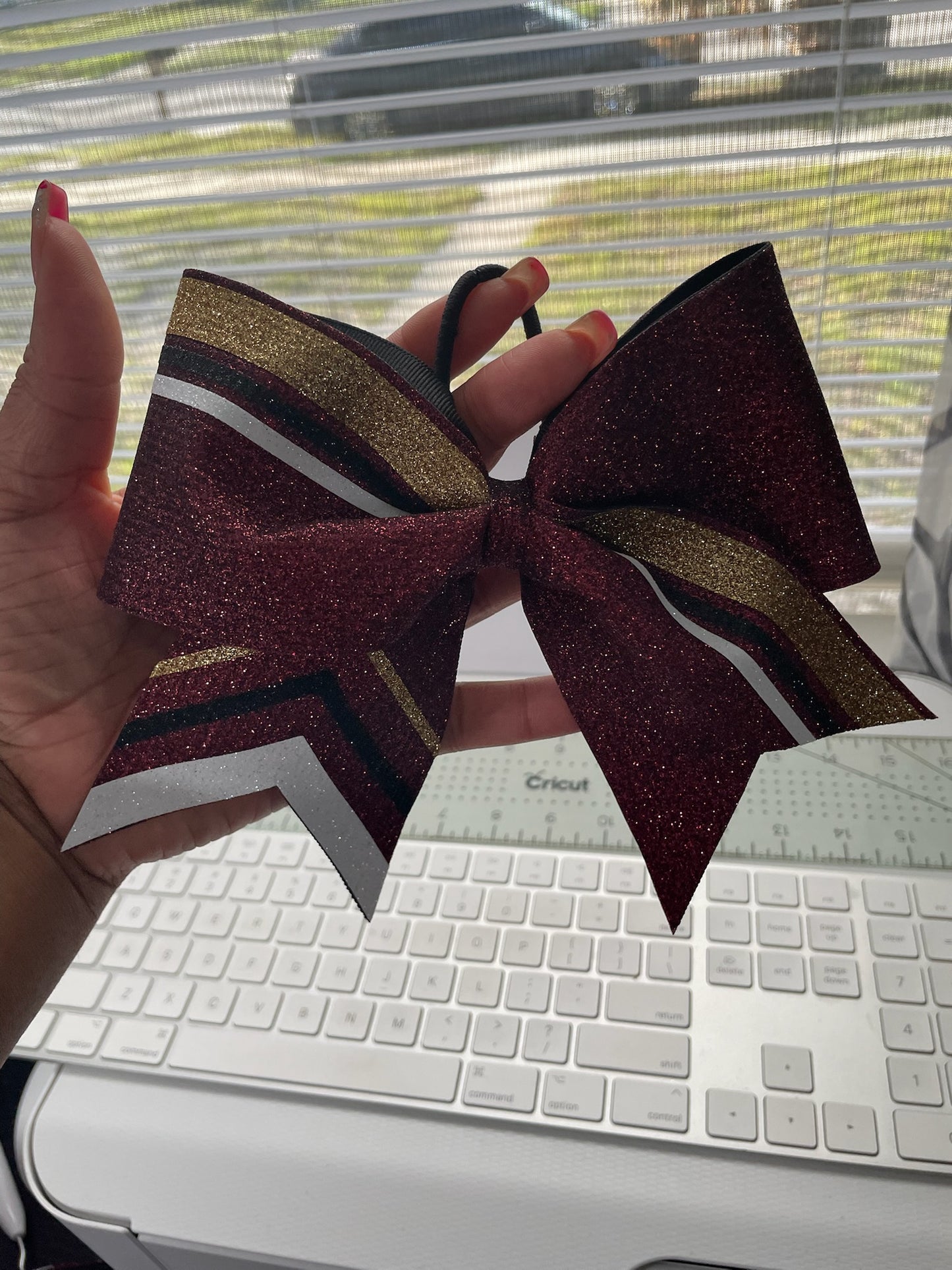 Victory Stripe Cheer Bow